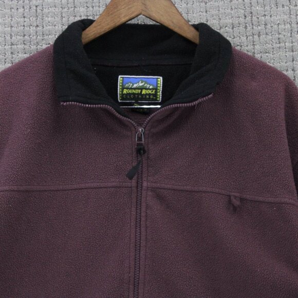 Vintage Roundy Ridge Fleece Jacket XL Men Red Full Zip Long Sleeve Polyester 90s - Picture 6 of 9